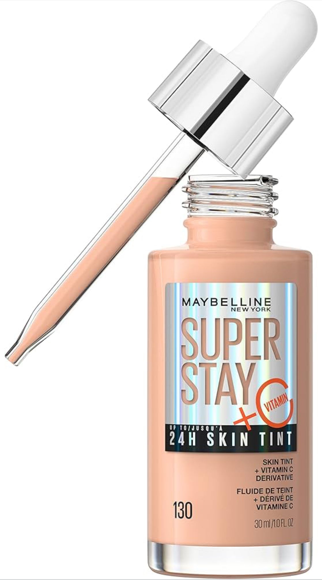 Maybelline Super Stay Up to 24HR Skin Tint, Radiant Light-to-Medium Coverage Foundation, Infused With Vitamin C